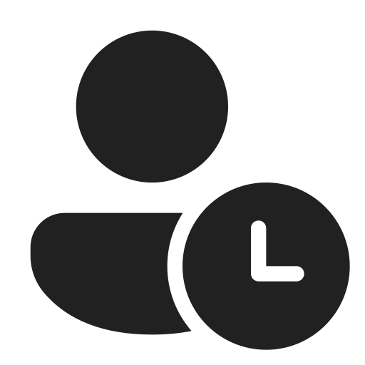 Ic, fluent, person, clock, filled icon - Free download