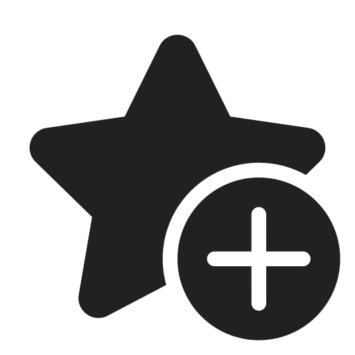 Ic, fluent, star, add, filled icon - Free download