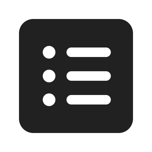 Ic, fluent, text, bullet, list, square, filled icon - Free download