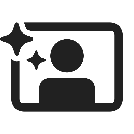 Ic, fluent, video, person, sparkle, filled icon - Free download