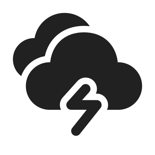 Ic, fluent, weather, thunderstorm, filled icon - Free download