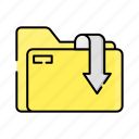 folder, object, essential, website, download, arrwo, arrow