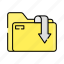 folder, object, essential, website, download, arrwo, arrow 