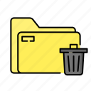 folder, object, essential, website, trash, dustbin