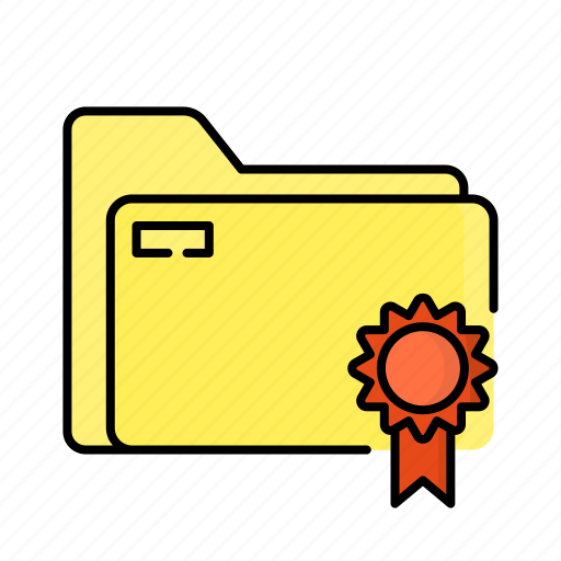 Folder, object, essential, website, ribbon, medal icon - Download on Iconfinder