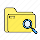 folder, object, essential, website, search, magnifier