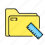 folder, object, essential, website, ruler 