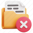 folder, file, document, failed, delete, reject, cross