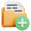 folder, file, document, archive, add, create, plus