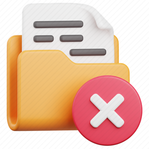 Folder, file, document, failed, delete, reject, cross icon - Download on Iconfinder