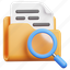 folder, file, document, storage, archive, search, magnifying glass 