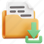 folder, file, document, download, save, arrow, down 