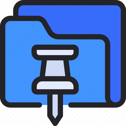 Folder, document, storage, pinned, push, pin icon - Download on Iconfinder