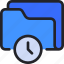folder, document, storage, time, clock 