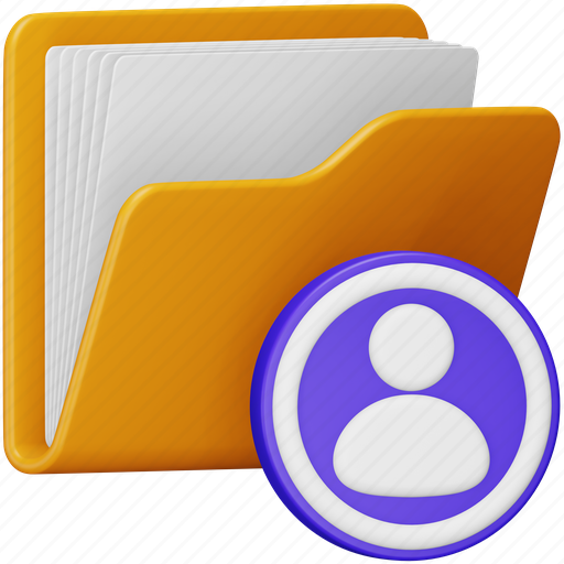 Contacts, folder, file, document, data, address book, user 3D illustration - Download on Iconfinder