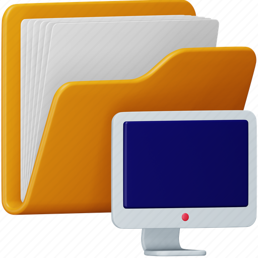 Desktop, folder, file, document, data, computer, storage 3D illustration - Download on Iconfinder