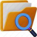 search, folder, file, document, data, explore, magnifier 
