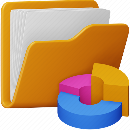Report, folder, file, document, data, graph, analytics 3D illustration - Download on Iconfinder
