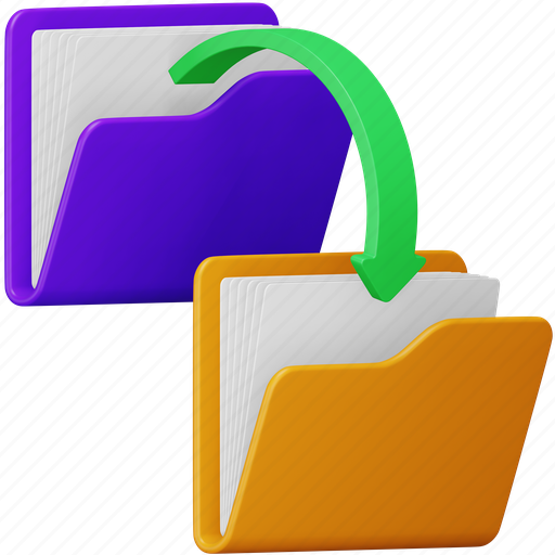 Transfer, folder, file, document, data, backup, storage 3D illustration - Download on Iconfinder