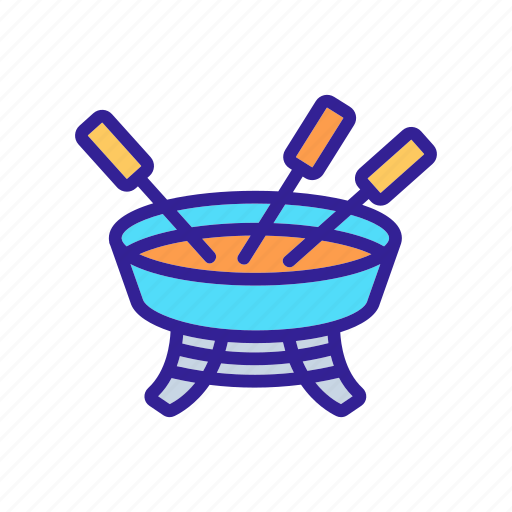 Cooking, device, equipment, fondue, forks, melted, skewers icon - Download on Iconfinder