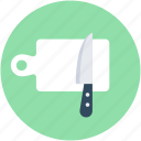 chopping board, cutting board, kitchen tool, kitchen utensil, knife 