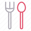 fork, hotel, kitchen, spoon, utensils