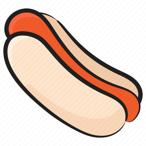 Fast food, hotdog, hotdog sandwich, junk food, sausage icon - Download on Iconfinder