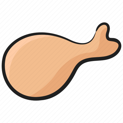 Chicken drumstick, chicken piece, food, leg piece, thigh meat icon - Download on Iconfinder