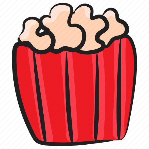 Cinema snacks, fast food, junk food, popcorn, popcorn bucket icon - Download on Iconfinder