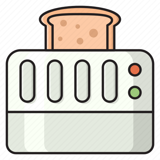 Bread, breakfast, electronic, slice, toaster icon - Download on Iconfinder