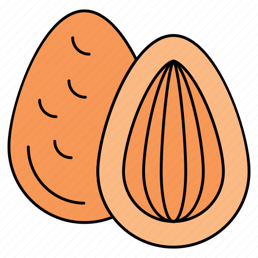 Almond, nut, edible, eatable, prunus dulcis icon - Download on Iconfinder