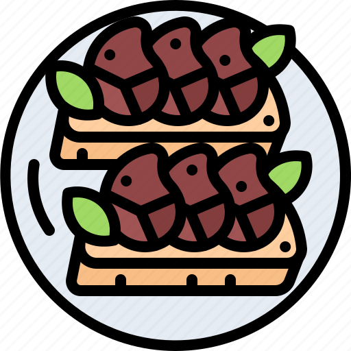 Bruschetta, meat, sandwich, plate, food, restaurant, cooking icon - Download on Iconfinder
