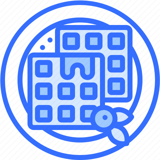 Waffle, plate, berry, food, restaurant, cooking icon - Download on Iconfinder