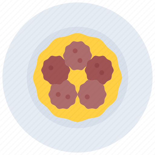 Meat, meatballs, plate, food, restaurant, cooking icon - Download on Iconfinder