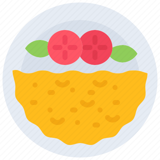 Omelette, plate, tomato, food, restaurant, cooking icon - Download on Iconfinder