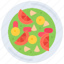 salad, fruit, plate, food, restaurant, cooking