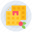 waffle, plate, berry, food, restaurant, cooking