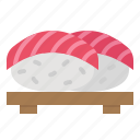 sushi, food, japanese, salmon, rice