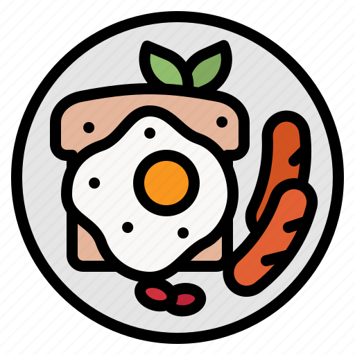 Breakfast, toast, meal, food, sausage icon - Download on Iconfinder