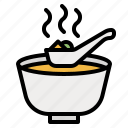 soup, bowl, spoon, food, kitchen