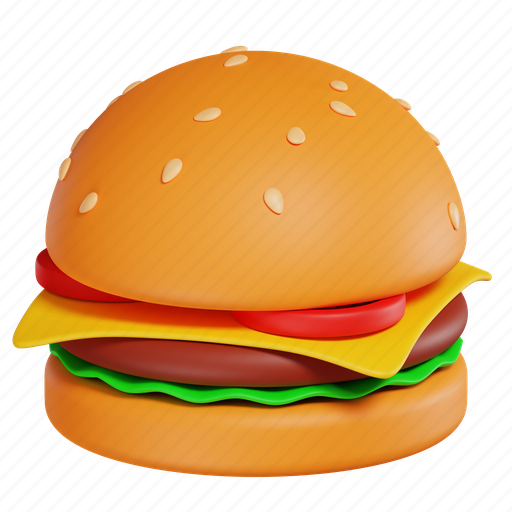 Burger, fast food, cheeseburger, restaurant, hamburger, food, fastfood 3D illustration - Download on Iconfinder
