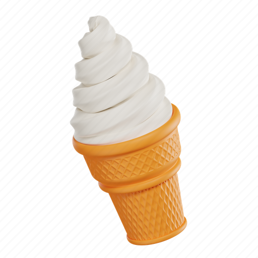 Ice, cream, cone, winter, dessert, food, summer 3D illustration - Download on Iconfinder