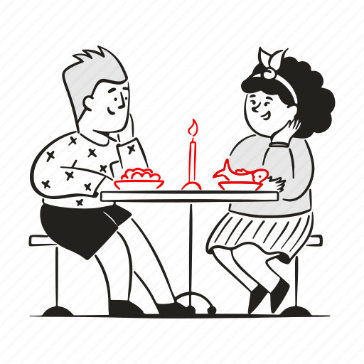 Romantic, dinner, breakfast, food, holiday, restaurant, lunch illustration - Download on Iconfinder