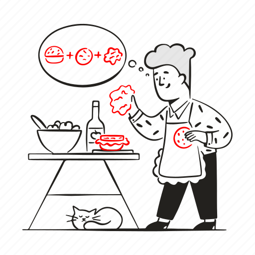 Cooks, according, recipe, food, kitchen, cooking, restaurant illustration - Download on Iconfinder