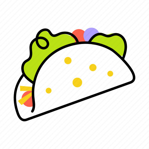 Tortilla wrap, taco, fast food, junk food, vegetable taco icon - Download on Iconfinder