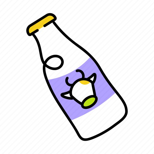 Milk bottle, cow milk, milk pint, milk flask, dairy drink icon - Download on Iconfinder