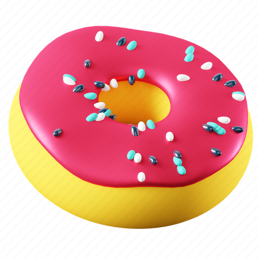 Doughnut, donut, dessert, sweet, bakery, breakfast, sugar 3D illustration - Download on Iconfinder