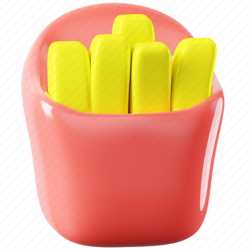 French, fries, french fries, fast-food, potato-fries, junk-food, potato 3D illustration - Download on Iconfinder