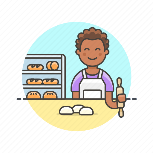 Bakery, chef, food, bread, loaf, man, oven icon - Download on Iconfinder