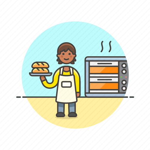 Bakery, chef, food, bread, loaf, woman, bake icon - Download on Iconfinder
